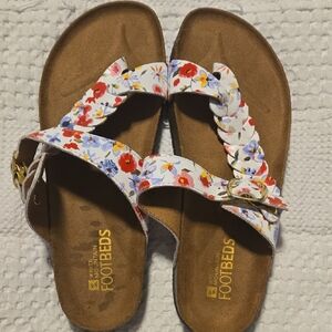 White Floral Birkenstock Women's Sandals